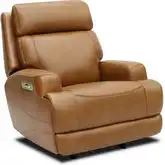 Marsha Triple Power Auto Glider Recliner with Bluetooth, Massage & Heat in Brown Top-Grain Leather